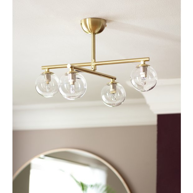 Habitat Chuck flush ceiling light brushed brass, UK version