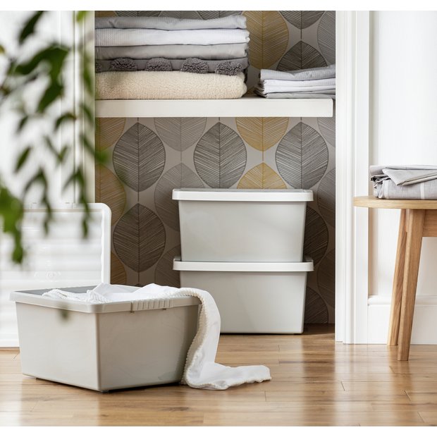 Argos Home storage boxes set of three light grey - British product