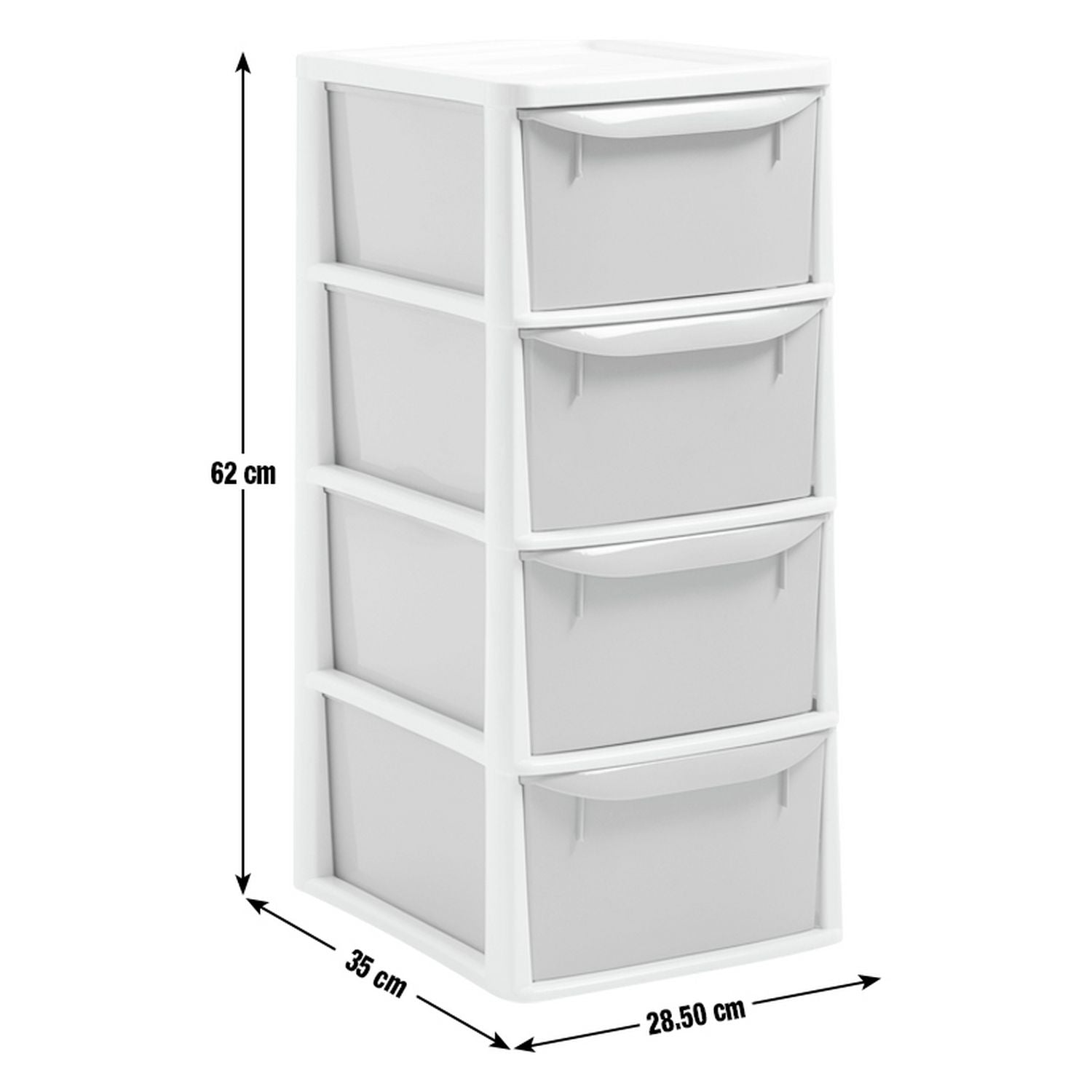 Argos Home plastic drawers 4 drawer light grey, imported from the UK