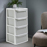 Argos Home plastic drawers 4 drawer light grey, imported from the UK