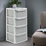 Argos Home plastic drawers 4 drawer light grey, imported from the UK