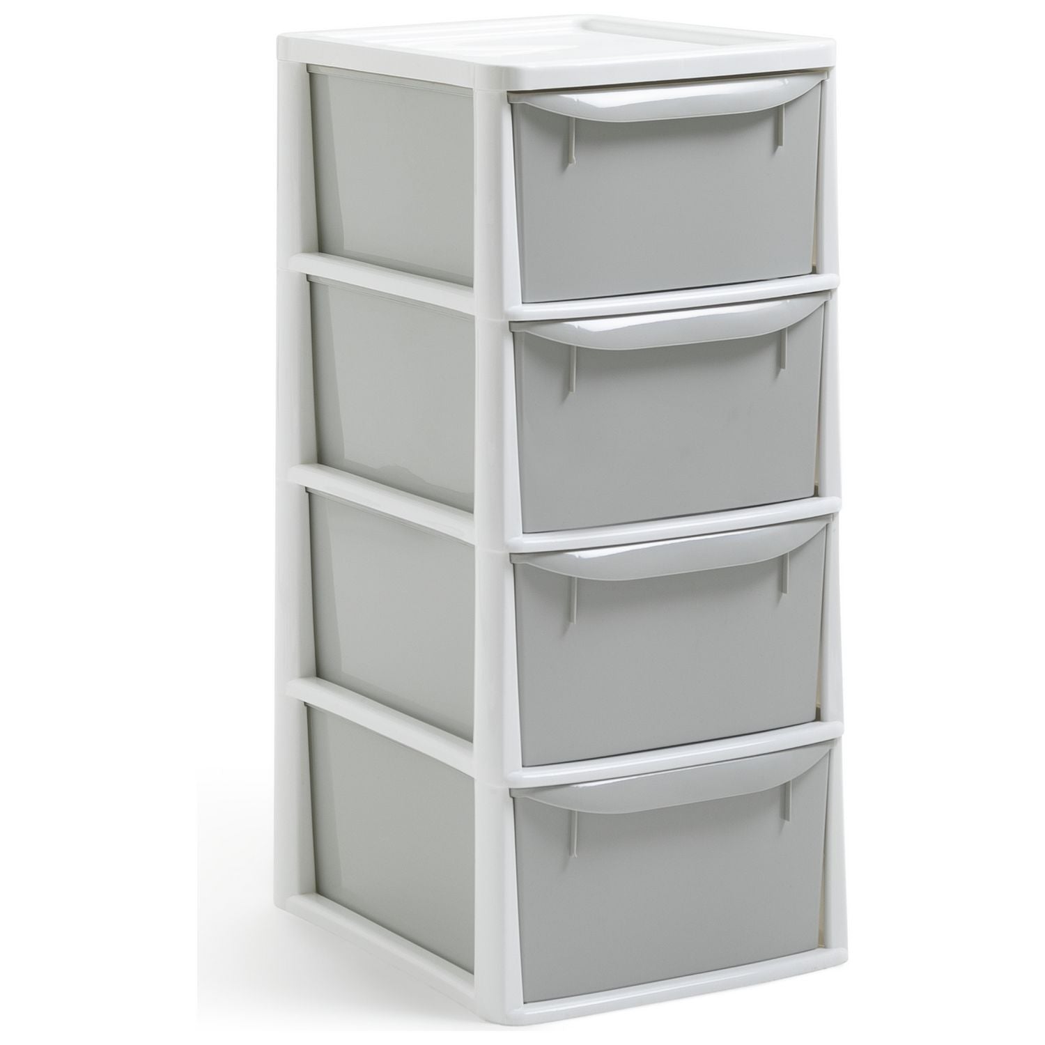 Argos Home plastic drawers 4 drawer light grey, imported from the UK