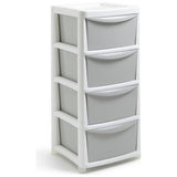 Argos Home 4 drawer wide plastic drawers light grey, UK version