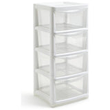 Argos Home 4 drawer plastic drawers in silver glitter, imported from the UK