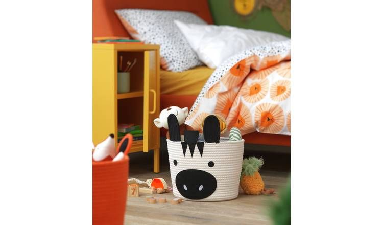 Habitat Zebra Rope Kids Storage Basket - Cream & Black GOODS Argos