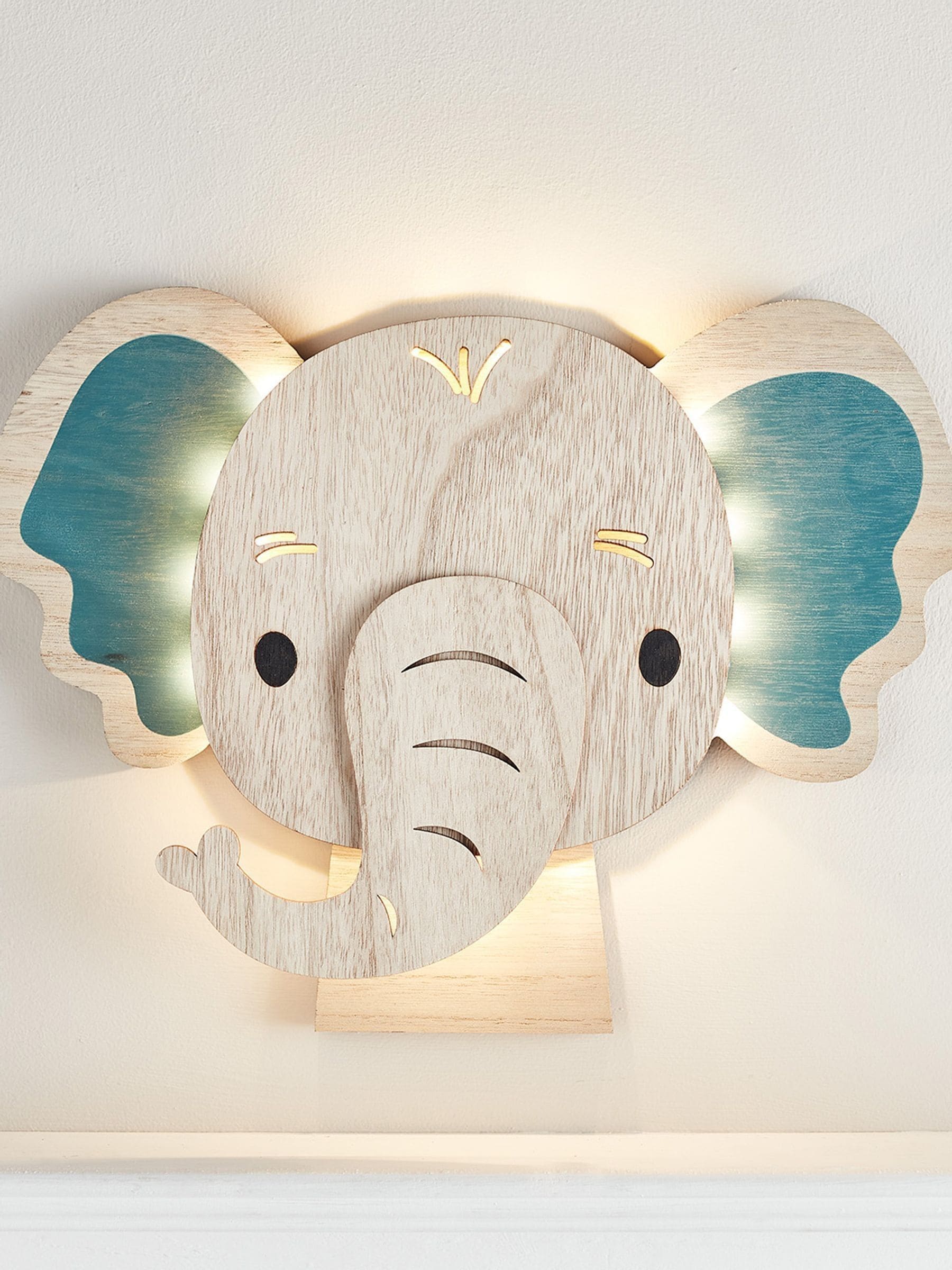 Lights4fun Kinder-Elefanten-Wandlicht mit warmweißen LEDs - Britisches Produkt