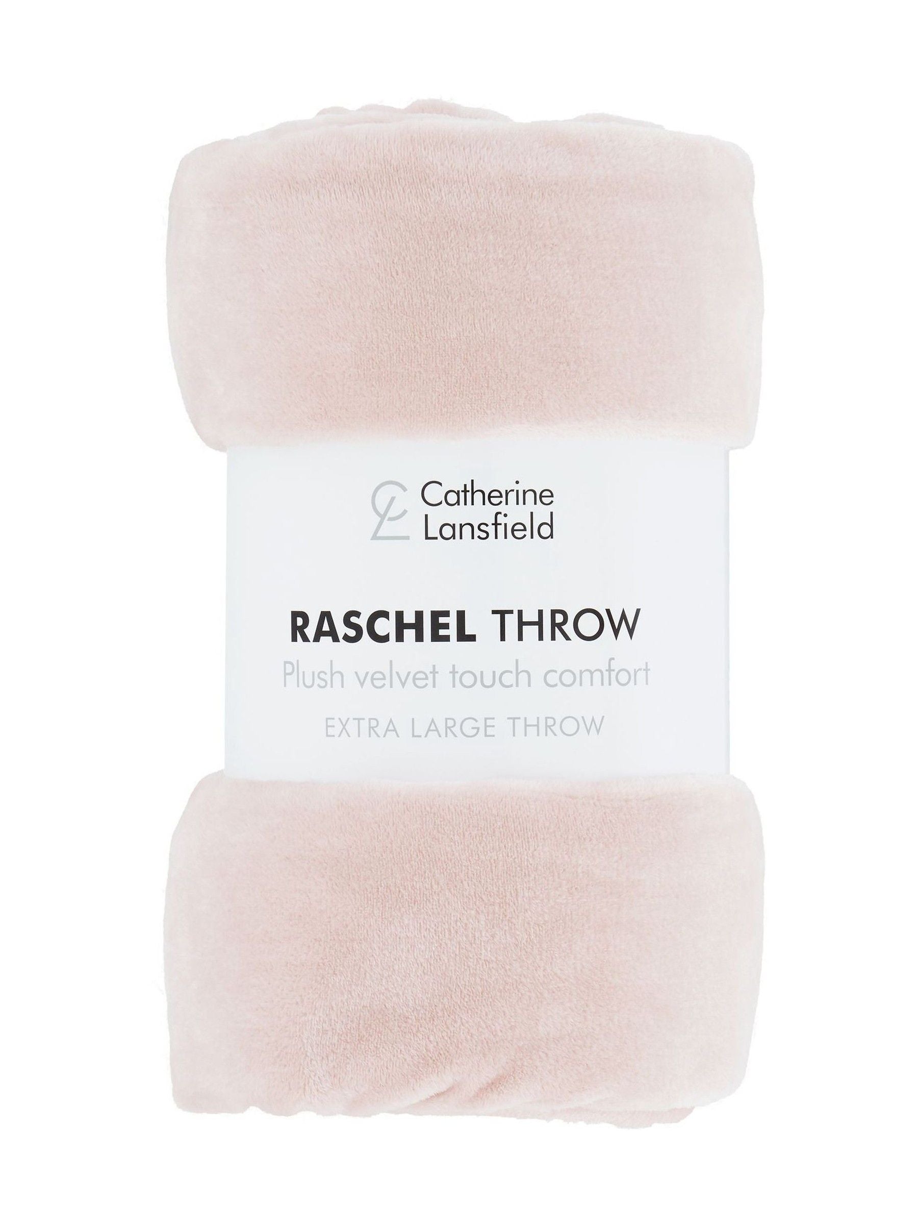 Catherine Lansfield pink raschel velvet extra large throw, imported from the UK