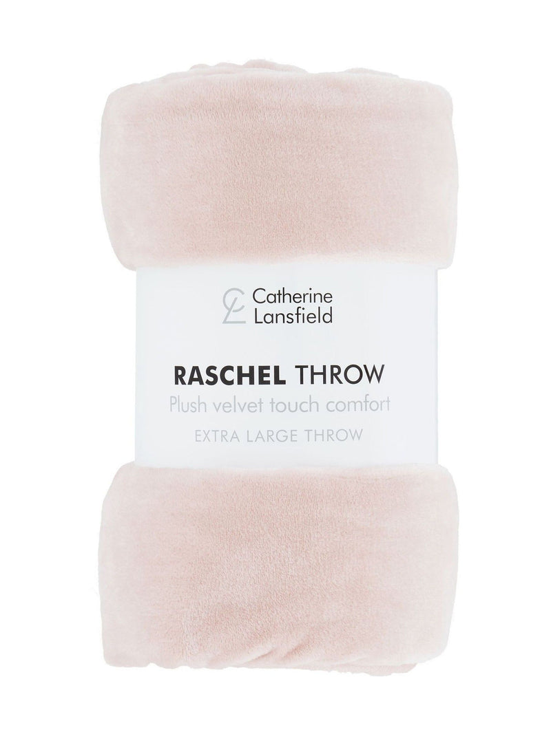 Catherine Lansfield pink raschel velvet extra large throw, imported from the UK