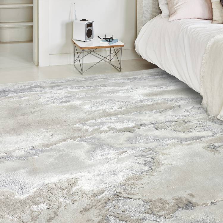 Asiatic Aurora shiny marble grey rug 80x150cm (British brand)