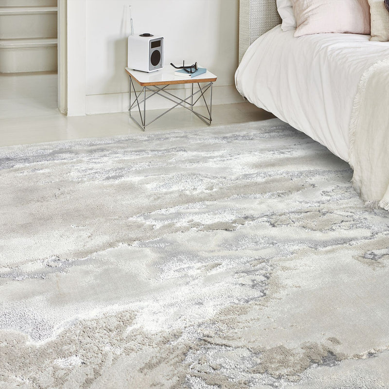 Asiatic Aurora shiny marble grey rug 80x150cm (British brand)