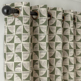 Habitat Cabin Geometric Eyelet Curtains - Green - 168x183cm
