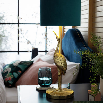 Argos Argos Home Japonica Crane Table Lamp - Teal & Gold- Buy online at McGrocer