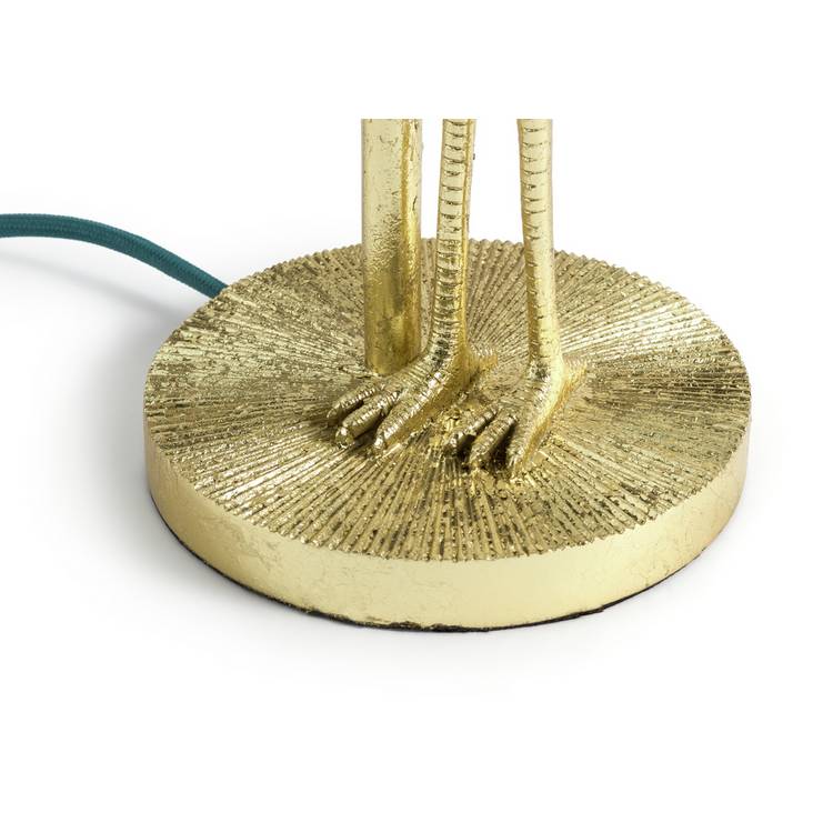 Argos Home Japonica table lamp teal and gold crane design (British brand)