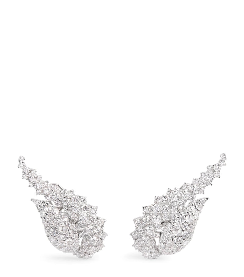 YEPREM white gold diamond stud earrings (British brand)