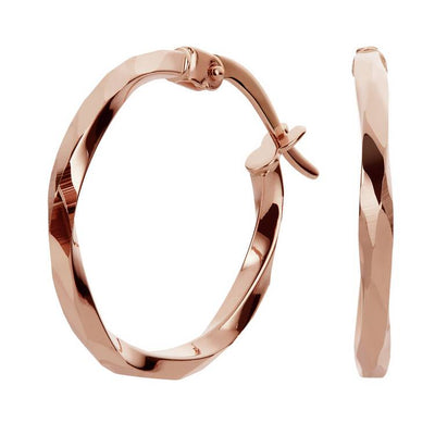 Argos Revere 9ct Rose Gold Twisted Hoop Earrings- Buy online at McGrocer