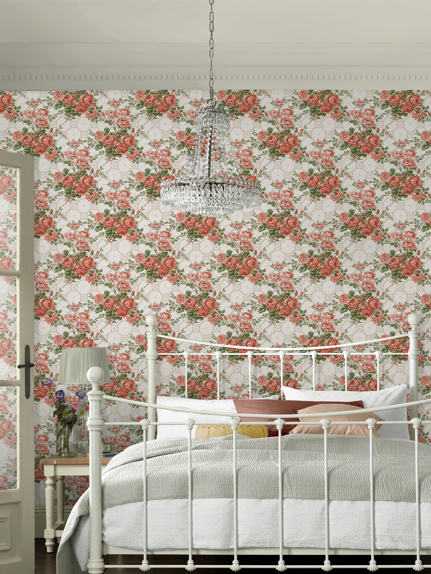 Laura Ashley Country Roses A4 wallpaper sample (British brand)