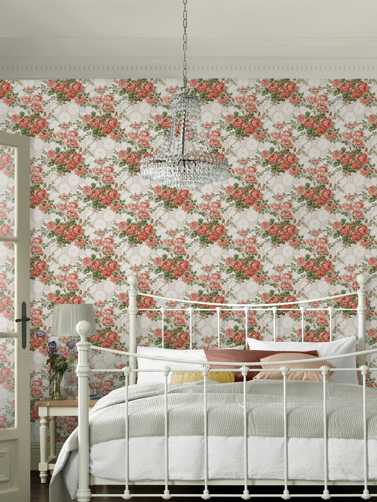 Laura Ashley Country Roses A4 wallpaper sample (British brand)