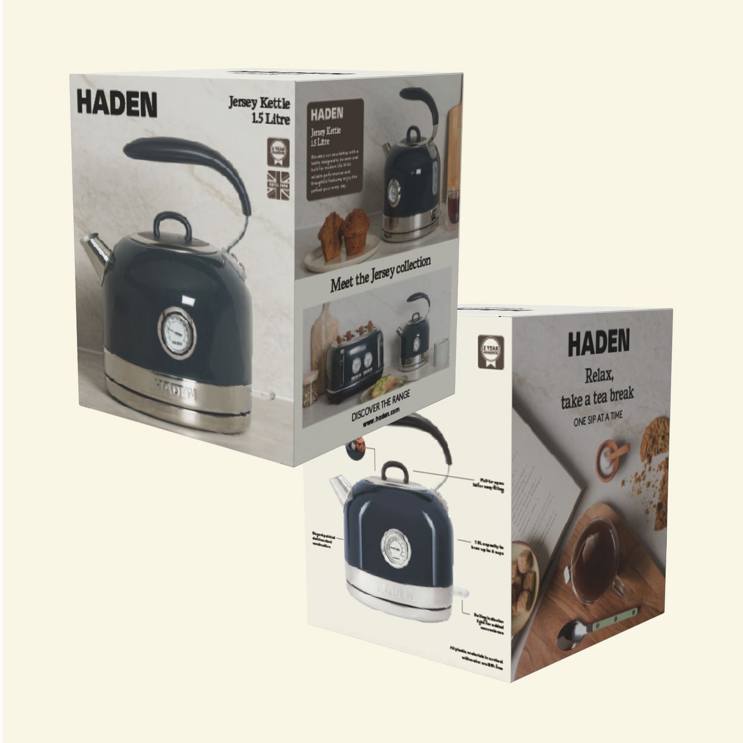 Haden Jersey kettle in Steel Blue 1.5 litre (British brand)