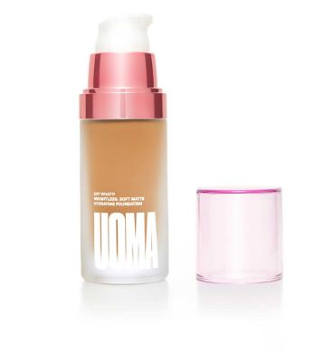 UOMA Beauty Say What?! Weightless Soft Matte Hydrating Foundation 30ml GOODS Boots Honey Honey T2W  