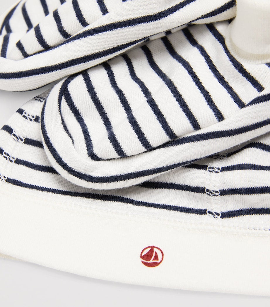 Petit Bateau striped hat and booties set, imported from the UK