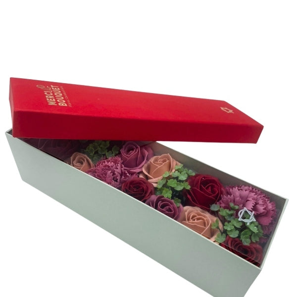 Merci Boutique soap bouquet vintage rose long box, imported from the UK