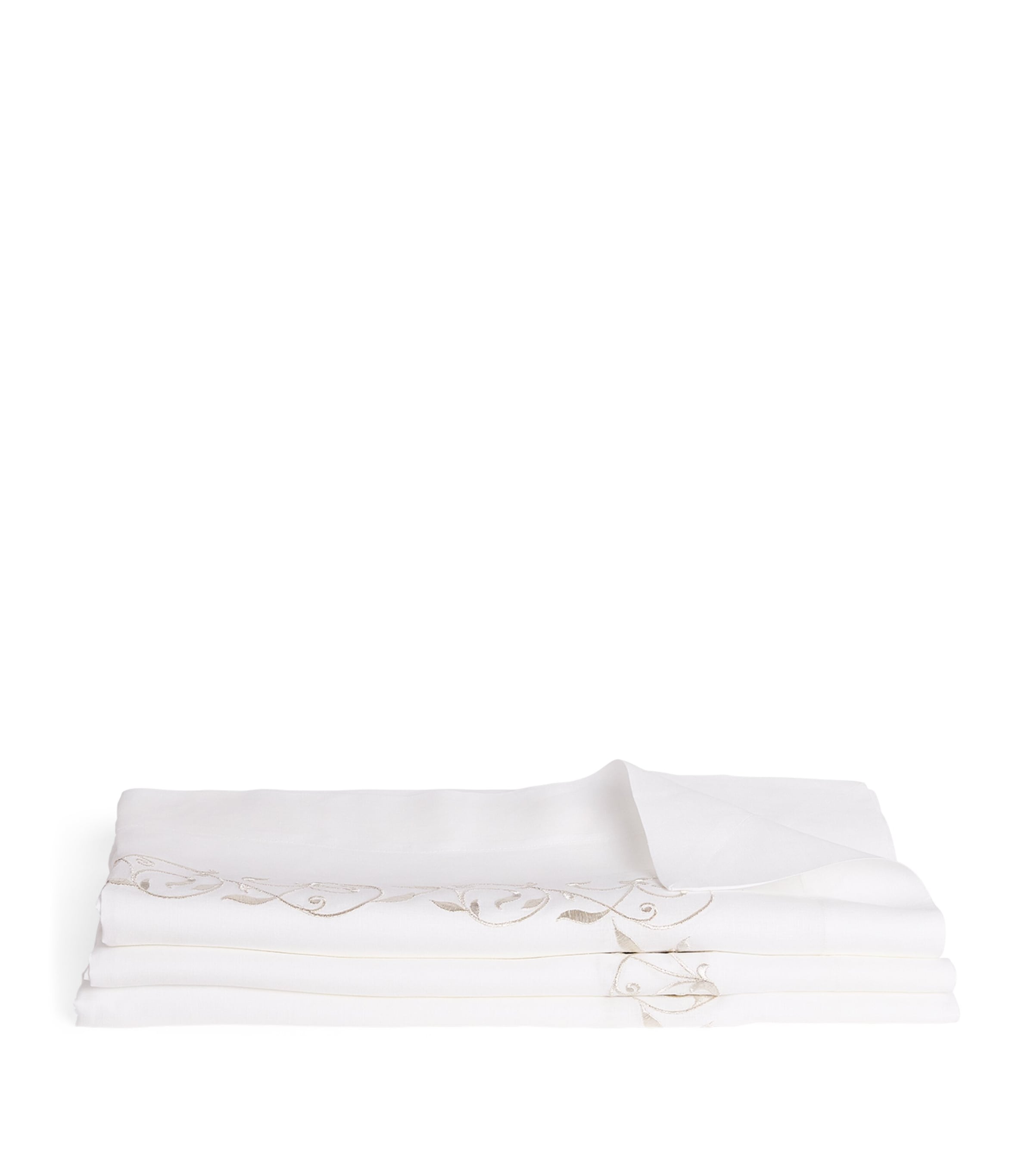 Dea Linen Embroidered Scroll Tablecloth 170cm x 270cm - British product