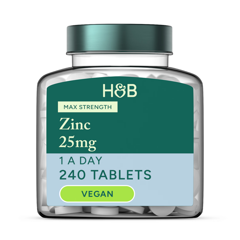 Holland & Barrett Zinc Tablets 25mg 240 Count, UK version