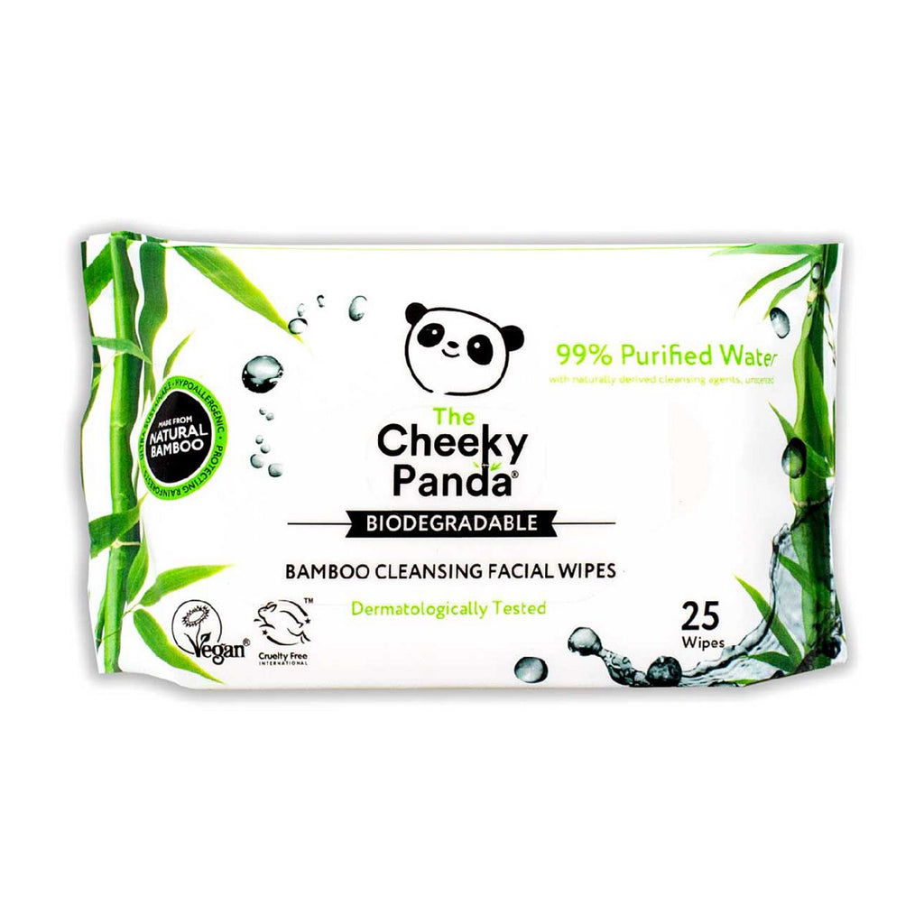 The Cheeky Panda Bamboo Facial Cleansing Wipes Unscented, 25 wipes