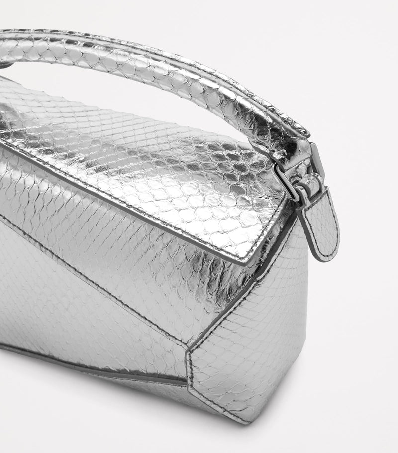 Loewe mini python skin Puzzle Edge handbag, imported from the UK