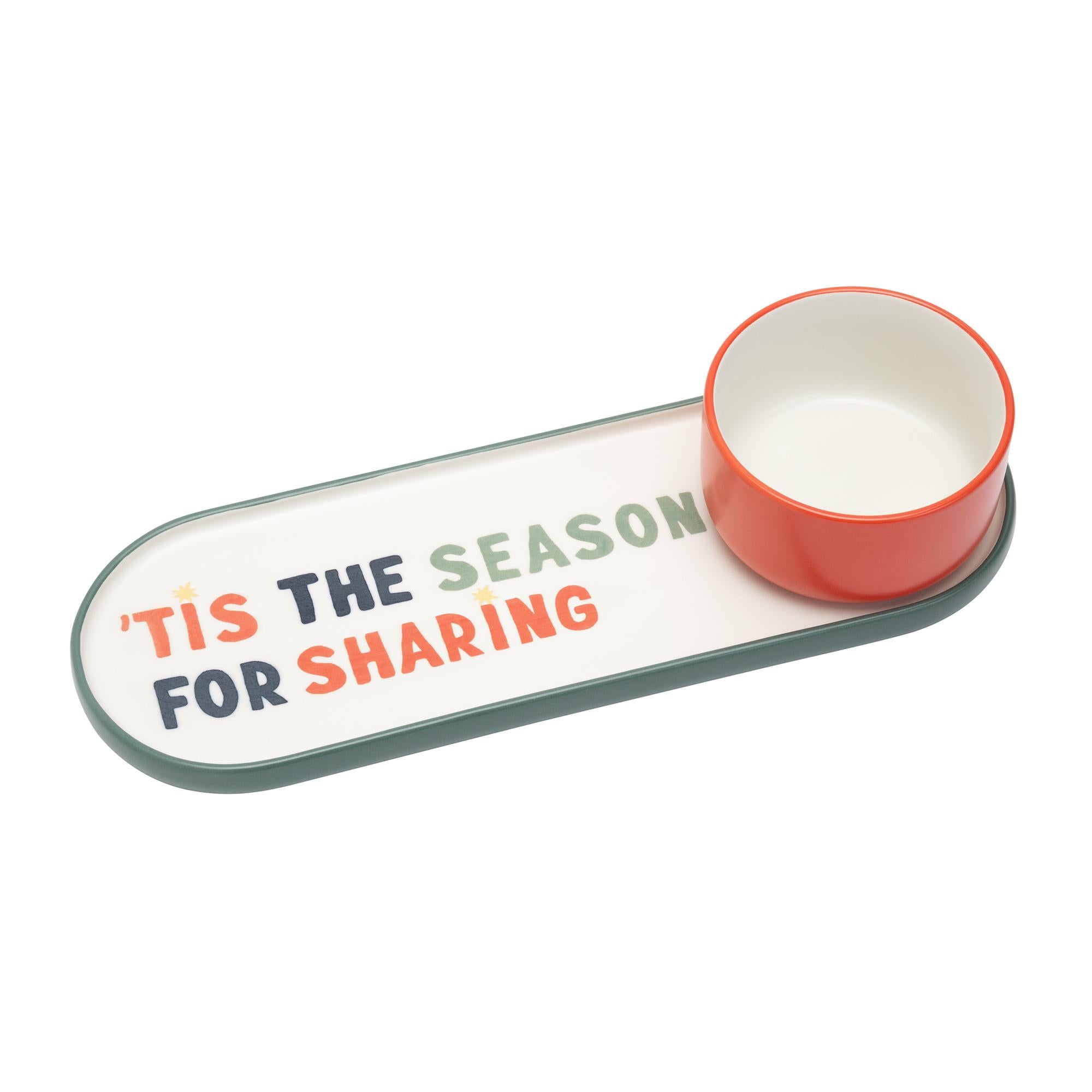 Habitat Christmas Slogan Serve Platter And Bowl Set GOODS Sainsburys   