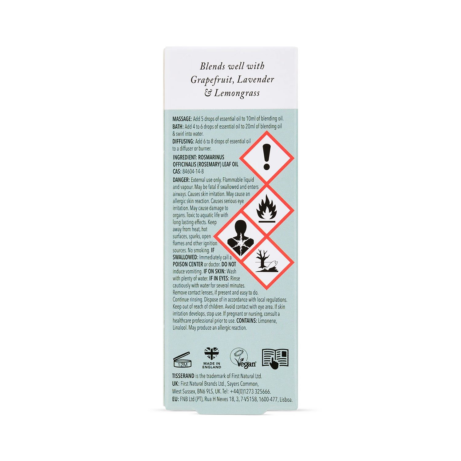 Rosemary Organic Essential Oil, imported from the UK