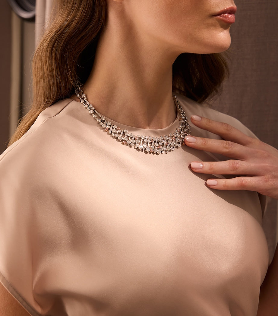 Boodles Raindance necklace platinum rose gold diamonds - British product