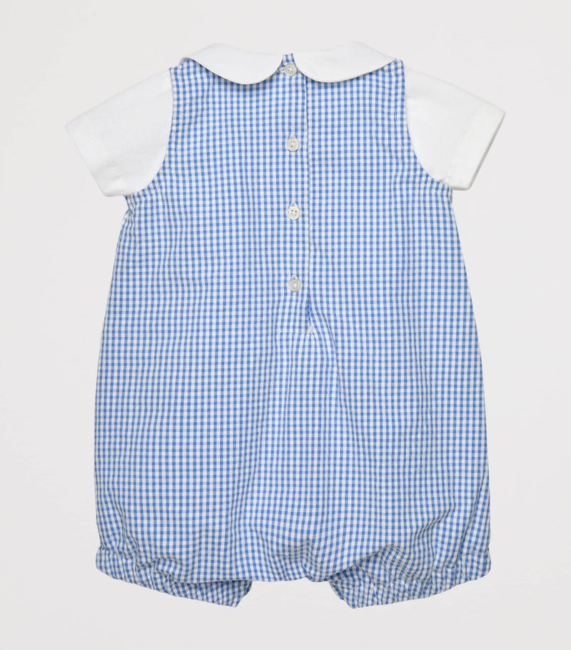 Trotters cotton baby playsuit with lion embroidery, size 0-9 months (British brand)