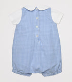 Trotters cotton baby playsuit with lion embroidery, size 0-9 months (British brand)