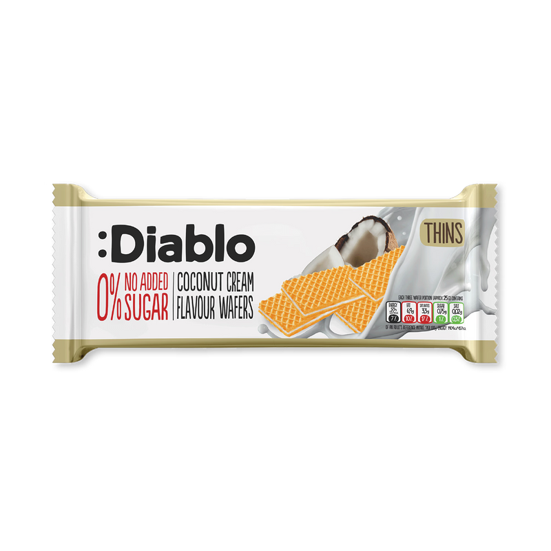 Diablo wafer thins coconut cream flavour 150g - British product
