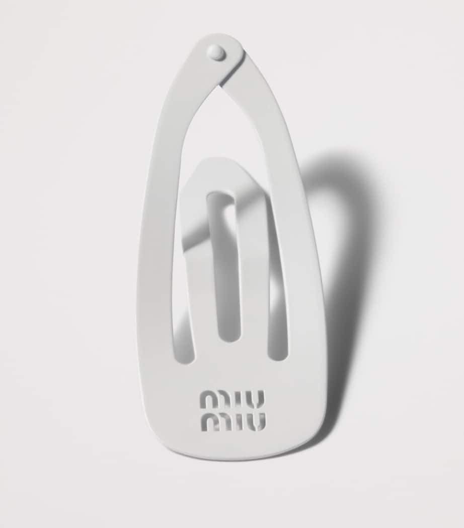 Miu Miu metal logo hair clips set of 2, UK version