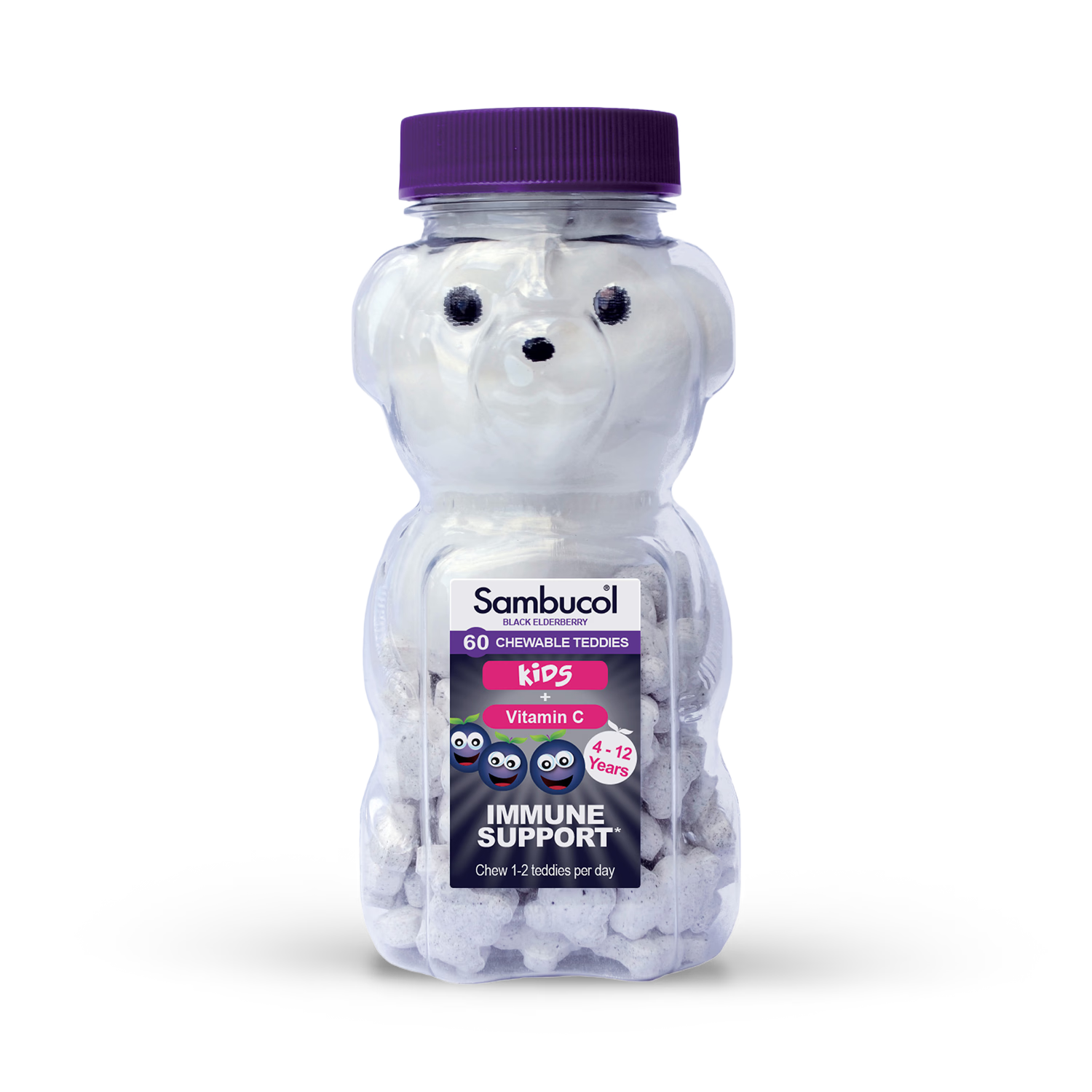 Sambucol Chewable Teddies Berry Flavour 60 Count (British brand)