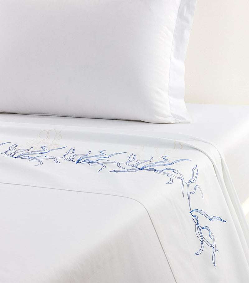 Yves Delorme Nautilus Super King Flat Sheet 270cm x 320cm (British brand)