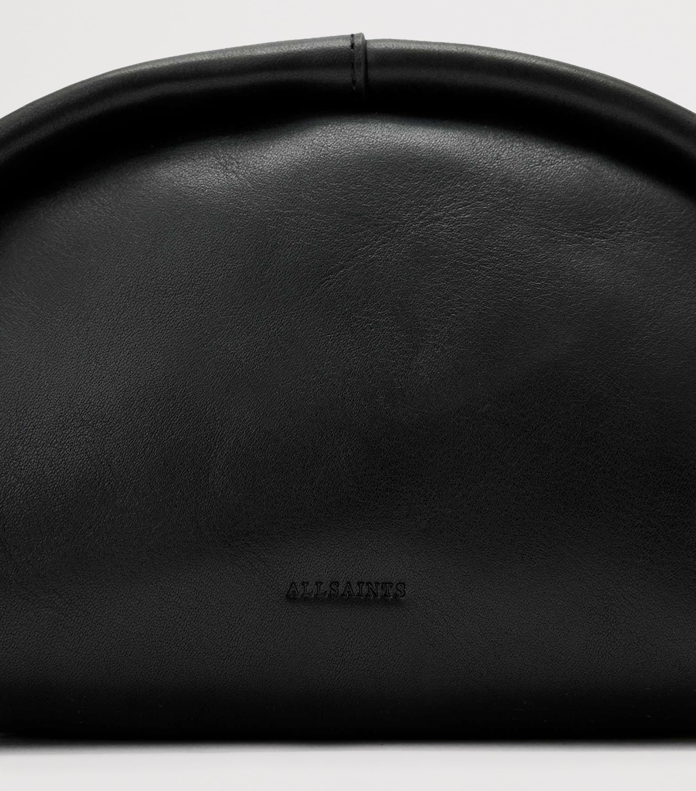AllSaints Rosalie Arc cross-body bag in calfskin leather, imported from the UK