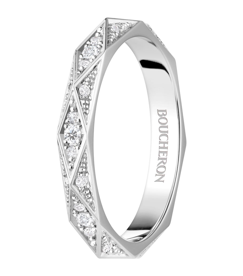 Boucheron platinum diamond Facette wedding band, UK version