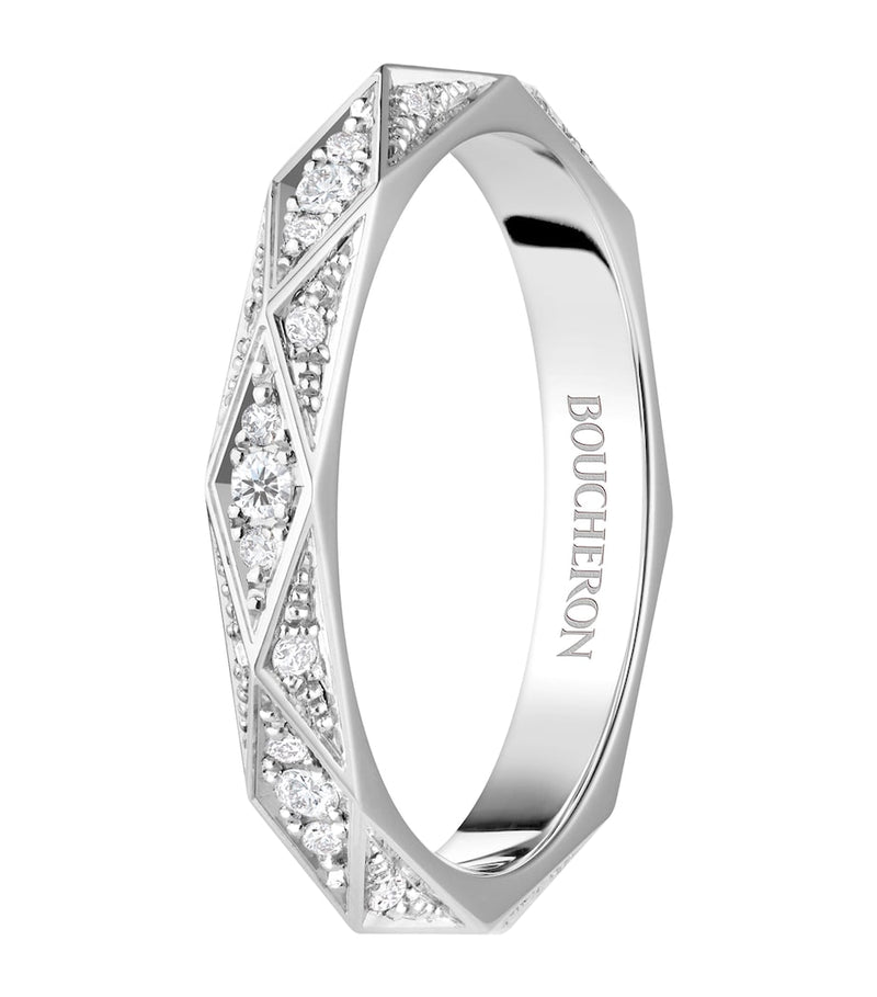 Boucheron platinum diamond Facette wedding band, UK version