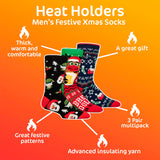 Heat Holders 3-pack men's novelty Christmas thermal socks - British product
