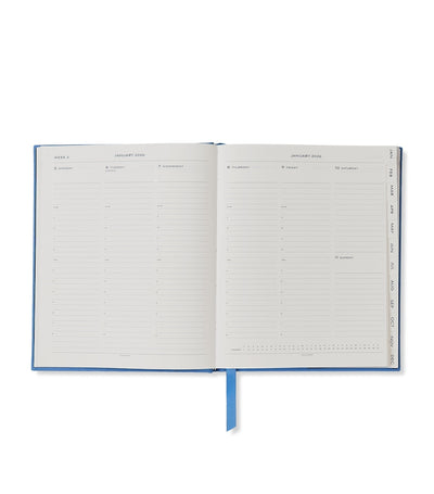 Harrods Leather Vertical Week-to-View 2026 Diary with Indexed Tabs and Slip Pocket- Buy online at McGrocer