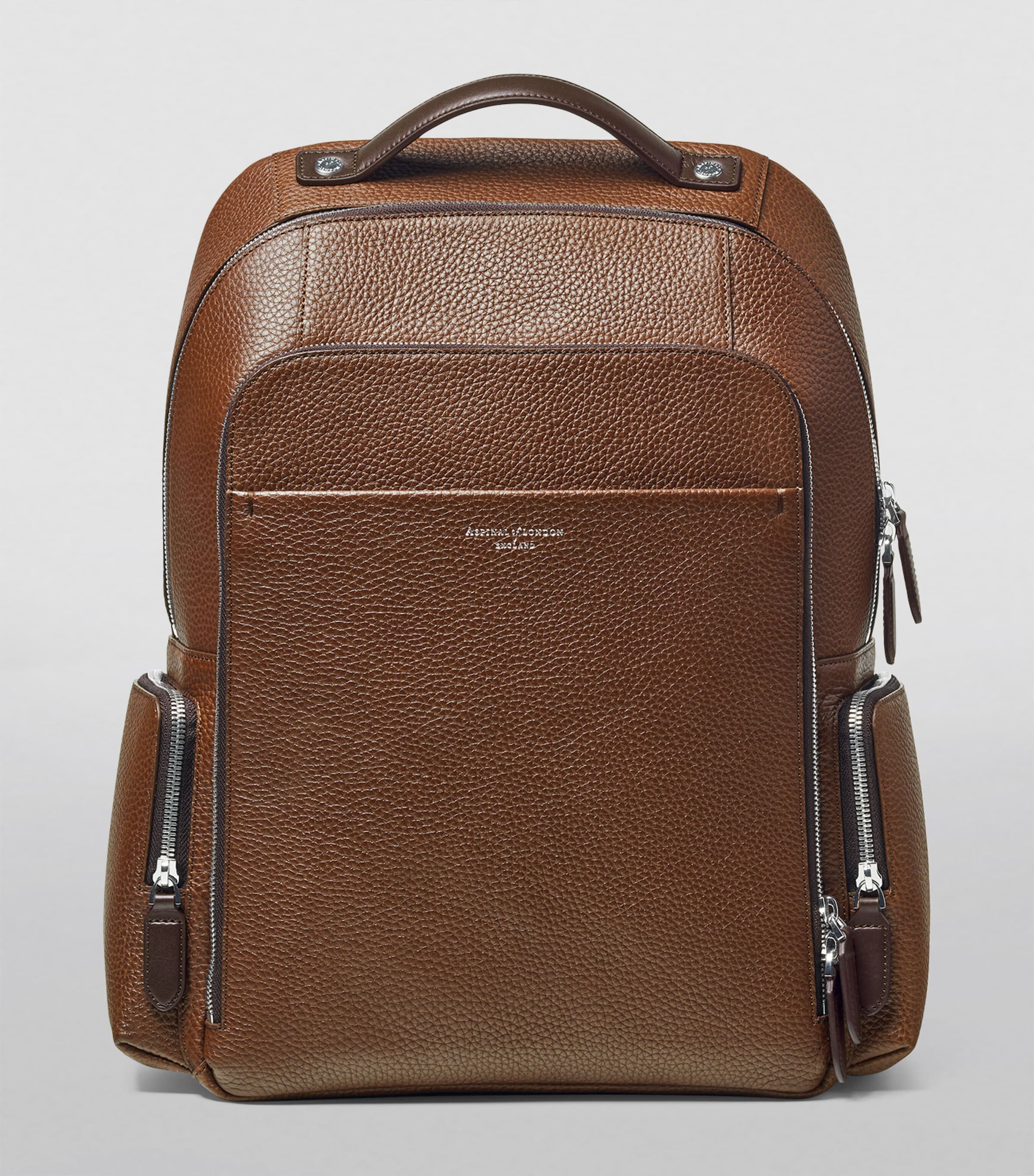 Aspinal of London Pebble Leather Reporter backpack, imported from the UK