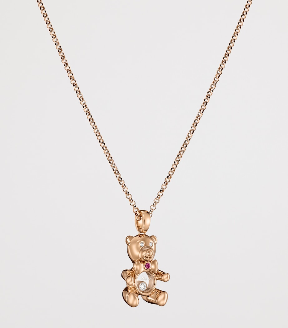 Chopard Happy Diamonds teddy necklace in rose gold - British product