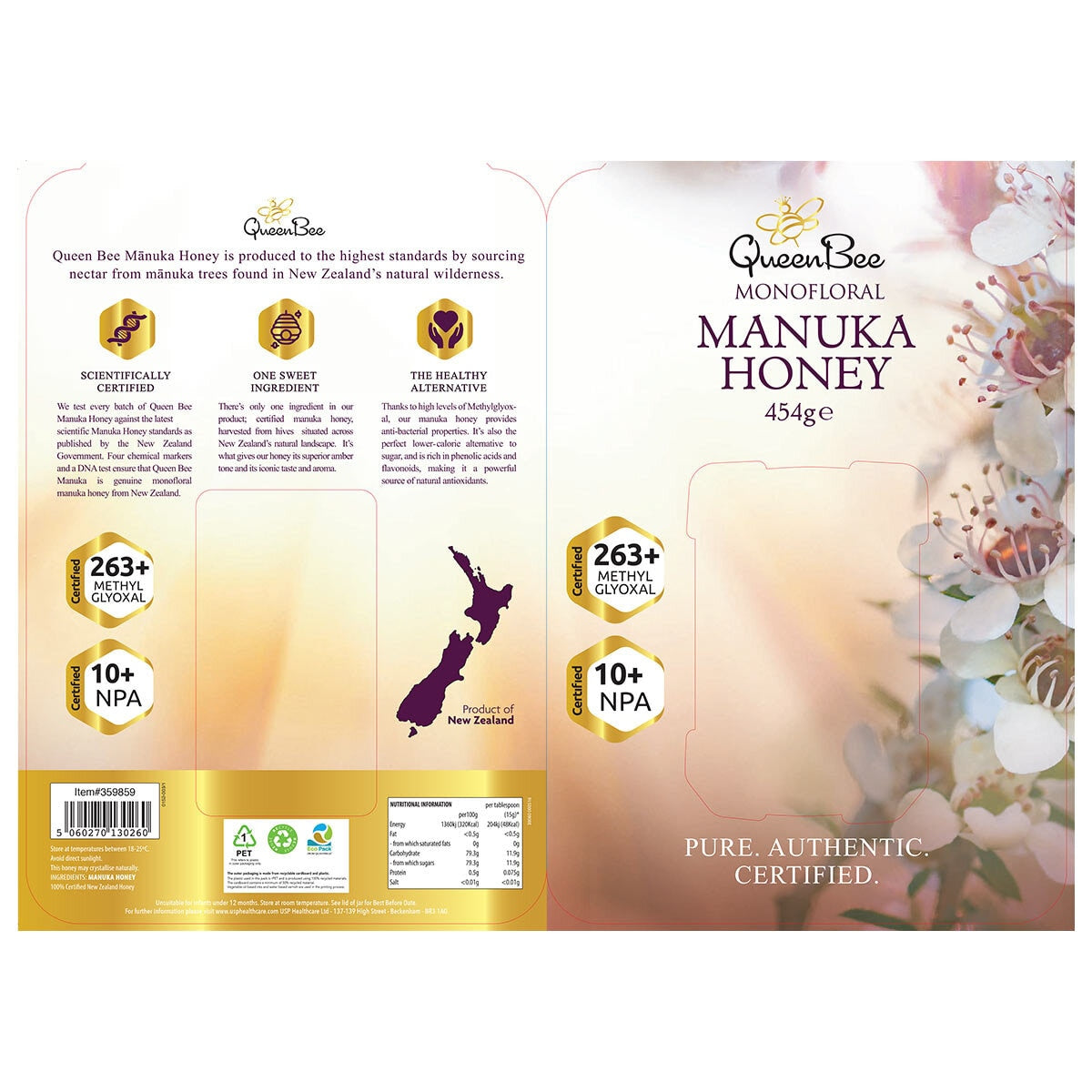 Queen Bee Manuka Honey MGO 263+, 454g Honey Costco UK