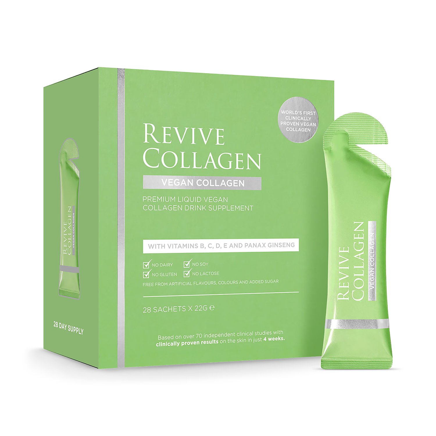 Revive Collagen Vegan Collagen liquid supplement 28 sachets, imported from the UK
