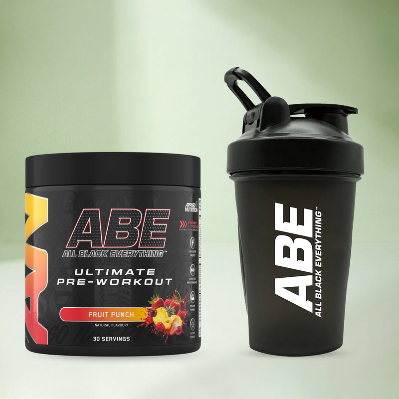 Applied Nutrition Fruit Punch pre-workout bundle with shaker, imported from the UK