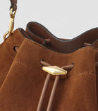 Jimmy Choo medium cinch suede shoulder bag, imported from the UK