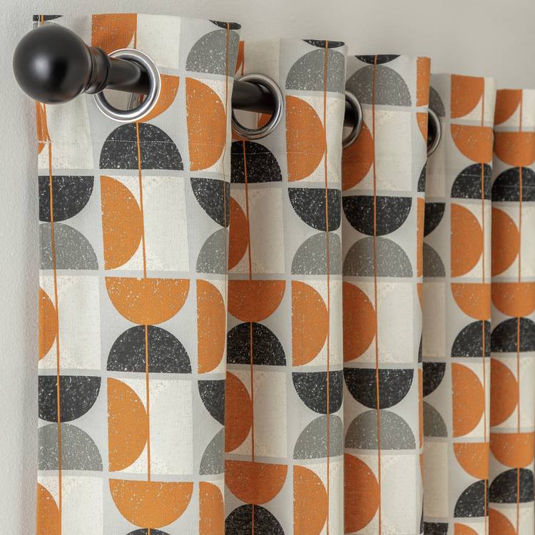 Habitat geometric eyelet curtains multicoloured 117x137cm, UK version